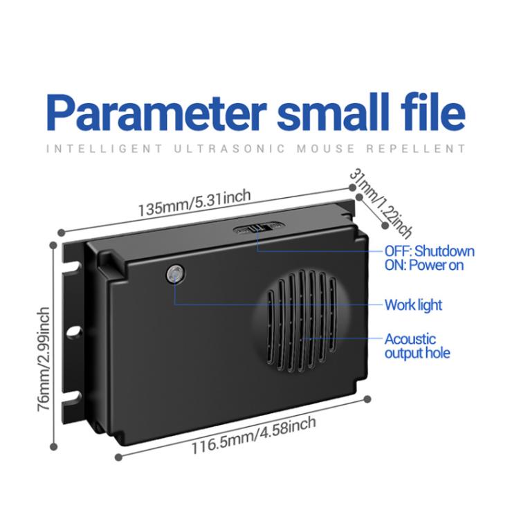 12.5Khz Frequency-Varying Ultrasonic Rodent Repeller For Car Engine Compartment, Indoor, Warehouse, Outdoor Use