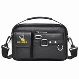 WEIXIER D898 Multi-Functional Men Crossbody Bag Portable Commuter Shoulder Bag, Plain Weave Black, Plain Weave Light Brown, Plain Weave Dark Brown, Lychee Grain Black, Lychee Grain Brown