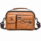 WEIXIER D898 Multi-Functional Men Crossbody Bag Portable Commuter Shoulder Bag, Plain Weave Black, Plain Weave Light Brown, Plain Weave Dark Brown, Lychee Grain Black, Lychee Grain Brown