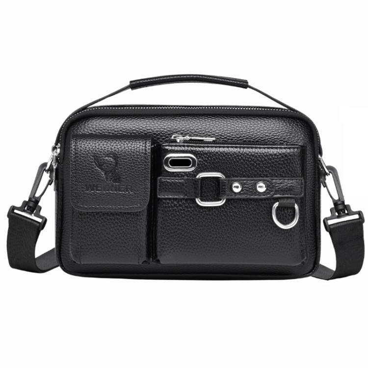 WEIXIER D898 Multi-Functional Men Crossbody Bag Portable Commuter Shoulder Bag, Plain Weave Black, Plain Weave Light Brown, Plain Weave Dark Brown, Lychee Grain Black, Lychee Grain Brown