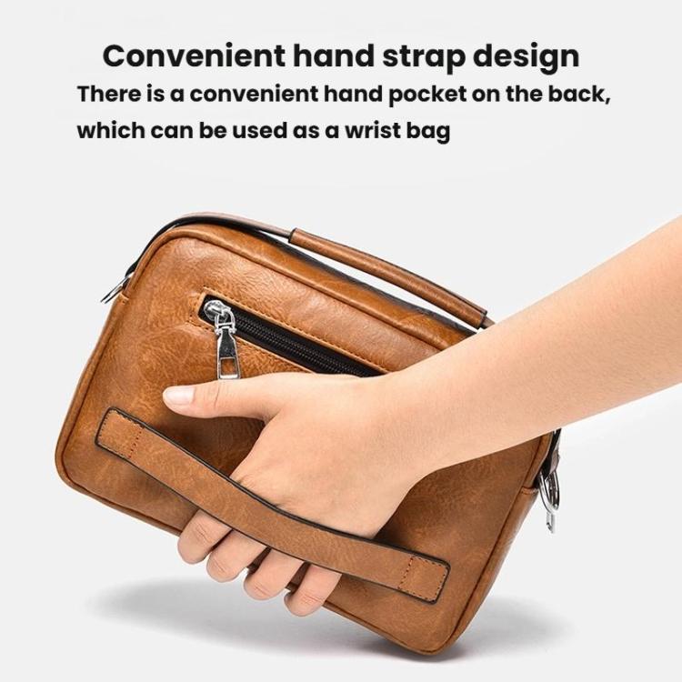 WEIXIER D898 Multi-Functional Men Crossbody Bag Portable Commuter Shoulder Bag, Plain Weave Black, Plain Weave Light Brown, Plain Weave Dark Brown, Lychee Grain Black, Lychee Grain Brown