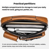 WEIXIER D898 Multi-Functional Men Crossbody Bag Portable Commuter Shoulder Bag, Plain Weave Black, Plain Weave Light Brown, Plain Weave Dark Brown, Lychee Grain Black, Lychee Grain Brown