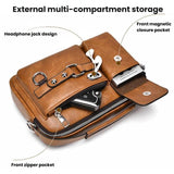 WEIXIER D898 Multi-Functional Men Crossbody Bag Portable Commuter Shoulder Bag, Plain Weave Black, Plain Weave Light Brown, Plain Weave Dark Brown, Lychee Grain Black, Lychee Grain Brown