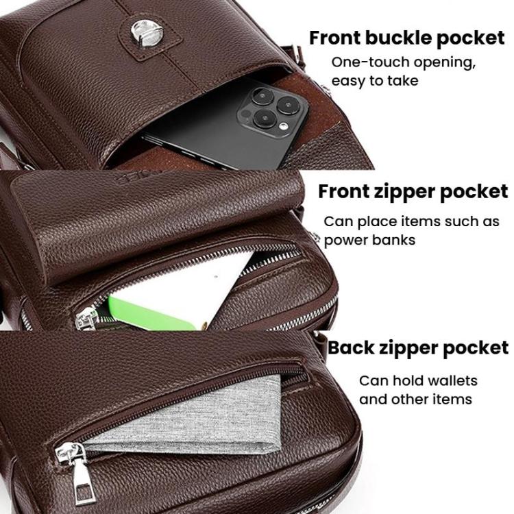 WEIXIER D836 Men Large Capacity Crossbody Bag Business Commuter Waterproof Messenger Bag