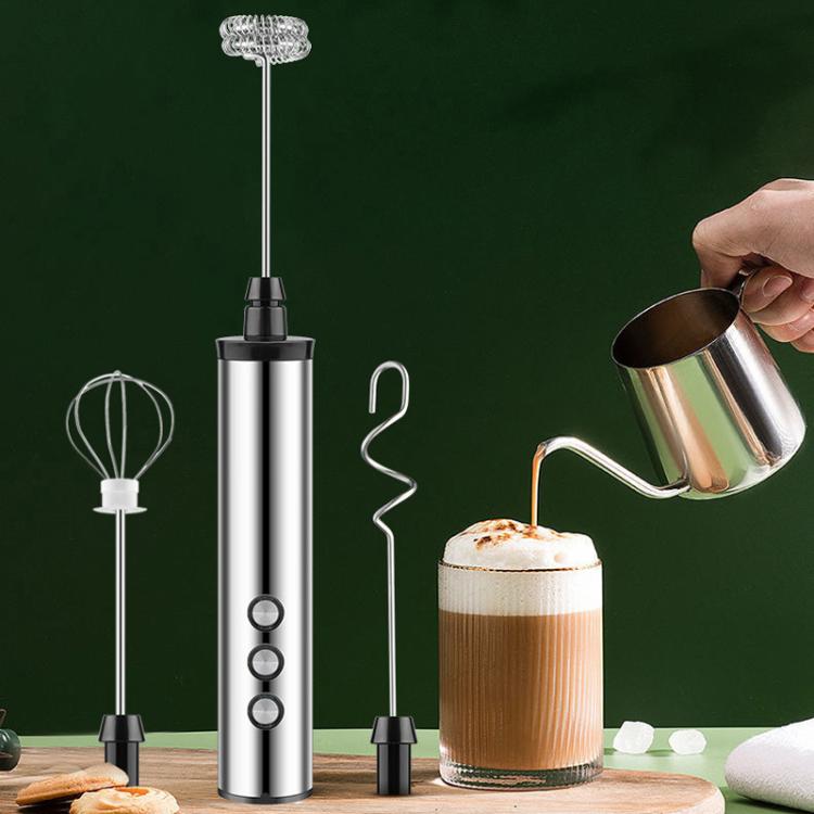 3In1 Portable Rechargeable Handheld Electric Egg Beater Mini Milk Frother For Baking, Rechargeable
