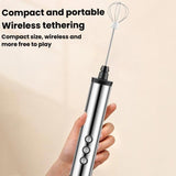 3In1 Portable Rechargeable Handheld Electric Egg Beater Mini Milk Frother For Baking, Rechargeable