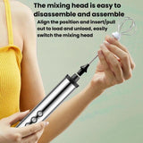 3In1 Portable Rechargeable Handheld Electric Egg Beater Mini Milk Frother For Baking, Rechargeable
