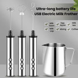 3In1 Portable Rechargeable Handheld Electric Egg Beater Mini Milk Frother For Baking, Rechargeable