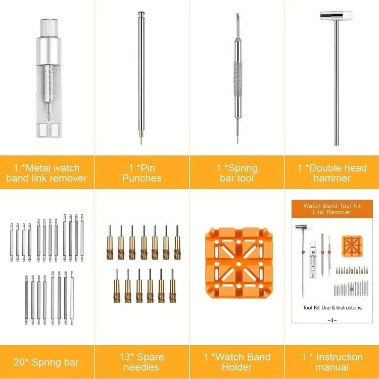 39pcs /Set Watch Repair Adjustment Strap Removal Tool Set, 39pcs /Set