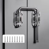 Thickened Anti-Theft Surface-Mount Interior Latch For Doors And Windows, Steel Screw-mounted, Black Screw-mounted