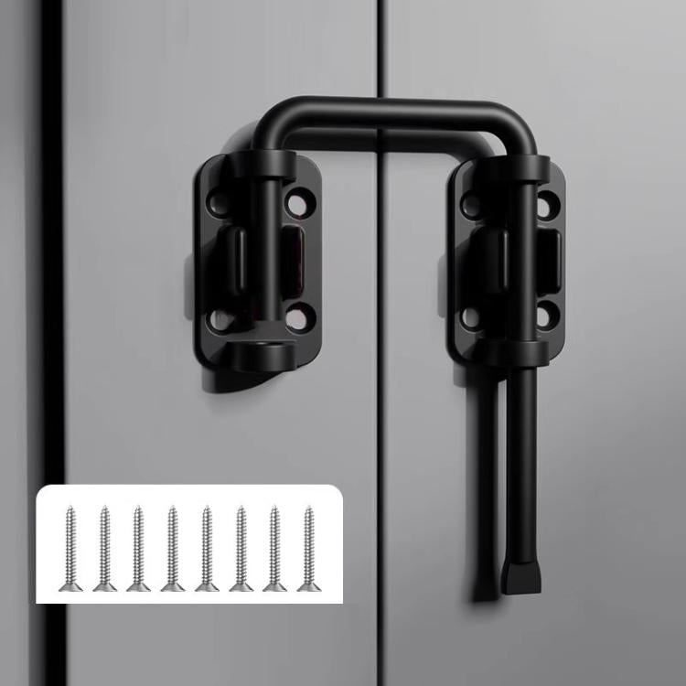 Thickened Anti-Theft Surface-Mount Interior Latch For Doors And Windows, Steel Screw-mounted, Black Screw-mounted