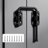 Thickened Anti-Theft Surface-Mount Interior Latch For Doors And Windows, Steel Screw-mounted, Black Screw-mounted