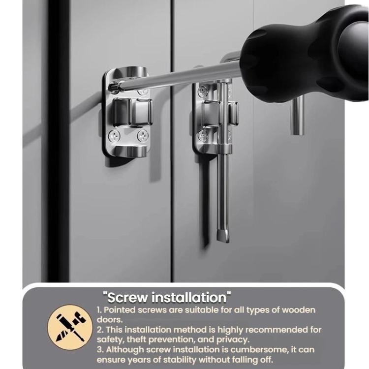 Thickened Anti-Theft Surface-Mount Interior Latch For Doors And Windows, Steel Screw-mounted, Black Screw-mounted