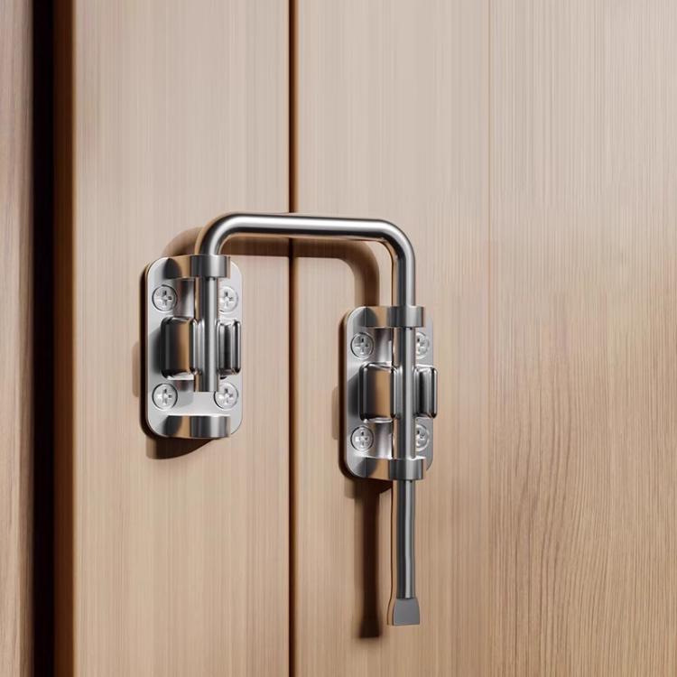 Thickened Anti-Theft Surface-Mount Interior Latch For Doors And Windows, Steel Screw-mounted, Black Screw-mounted