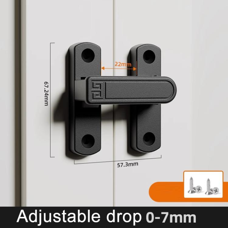 Screw-Mounted 0-7mm Adjustable Height Drop Sliding Door Lock Latch, Black, White, Gold, Gray, Black Fluorescent, Gray Fluorescent