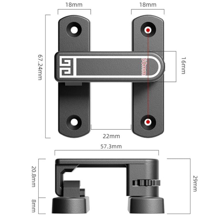 Screw-Mounted 0-7mm Adjustable Height Drop Sliding Door Lock Latch, Black, White, Gold, Gray, Black Fluorescent, Gray Fluorescent