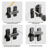 Screw-Mounted 0-7mm Adjustable Height Drop Sliding Door Lock Latch, Black, White, Gold, Gray, Black Fluorescent, Gray Fluorescent