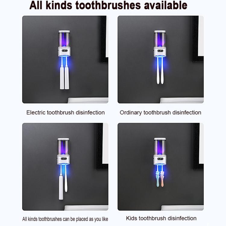 Rechargeable UV Toothbrush And Cup Sterilizer Wall Mount - Drill-Free Installation For Single User