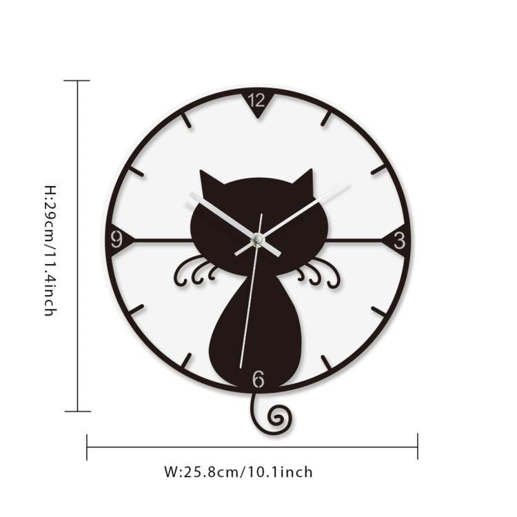 Cat Transparent Acrylic Silent Wall Clock For Home Decor, TM030