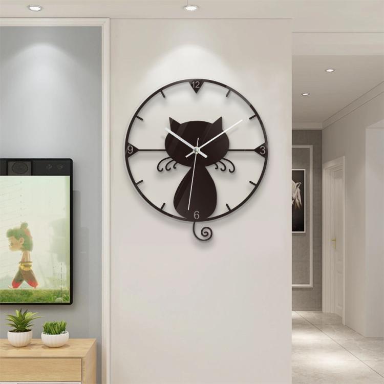 Cat Transparent Acrylic Silent Wall Clock For Home Decor, TM030