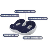 Thickened Hip Seat Cushion Memory Cotton Breathable Hemorrhoid Pad Office Sedentary Anti-slip Hip Mat