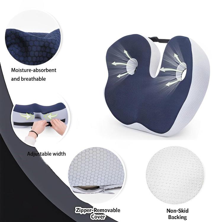 Thickened Hip Seat Cushion Memory Cotton Breathable Hemorrhoid Pad Office Sedentary Anti-slip Hip Mat