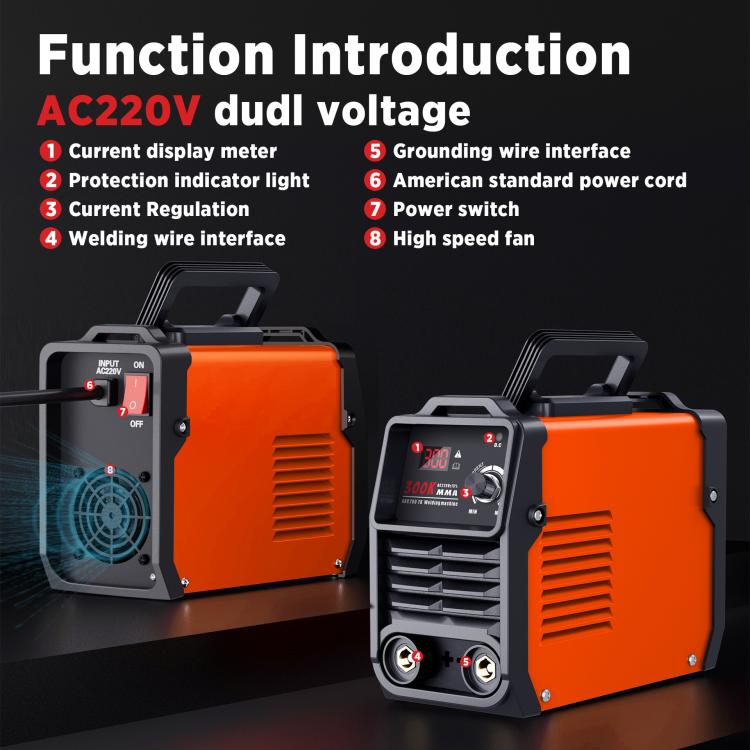 MMA300K 5 In 1 Home Mini Inverter DC Portable Welder, 220V EU Plug