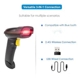 Wireless 1D/2D Bluetooth Barcode Scanner Handheld QR Code Reader, NETUM NT-1228BL