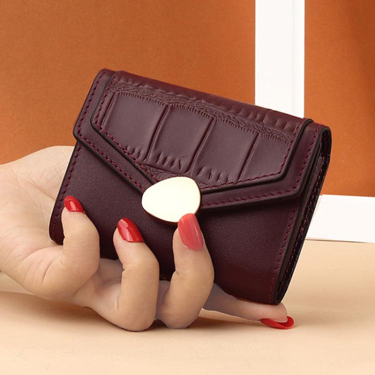 Stone Pattern Accordion Card Holder Women Multi-Card Slot ID Card Clip