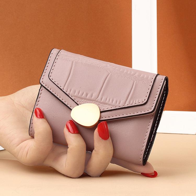 Stone Pattern Accordion Card Holder Women Multi-Card Slot ID Card Clip