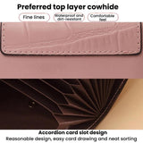 Stone Pattern Accordion Card Holder Women Multi-Card Slot ID Card Clip