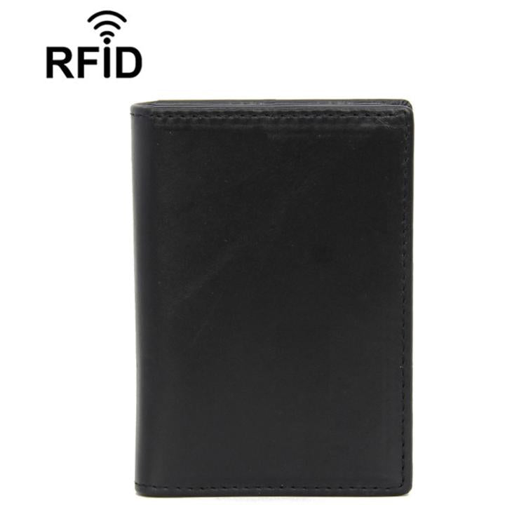 Leather RFID Anti-Theft Card Holder Multi-Card Slot Business Card Case