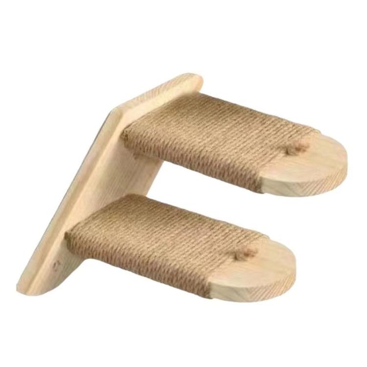 Wall Mounted Cat Climbing Frame Wooden Sisal Cat Jumping Platform Multi-Level Climbing Stairs, 2 Layers, 3 Layers, 4 Layers