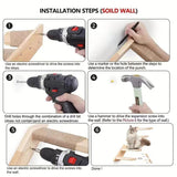 Wall Mounted Cat Climbing Frame Wooden Sisal Cat Jumping Platform Multi-Level Climbing Stairs, 2 Layers, 3 Layers, 4 Layers