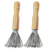 Stainless Steel Comb Cleaning Brush Air Cushion Comb Hair Removal Small Brush, 2pcs