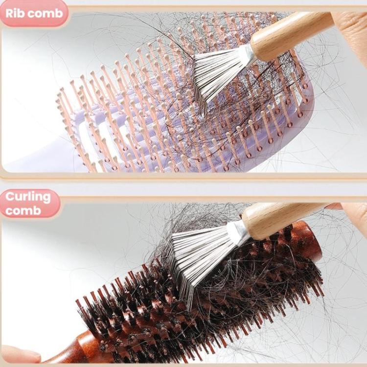 Stainless Steel Comb Cleaning Brush Air Cushion Comb Hair Removal Small Brush, 2pcs