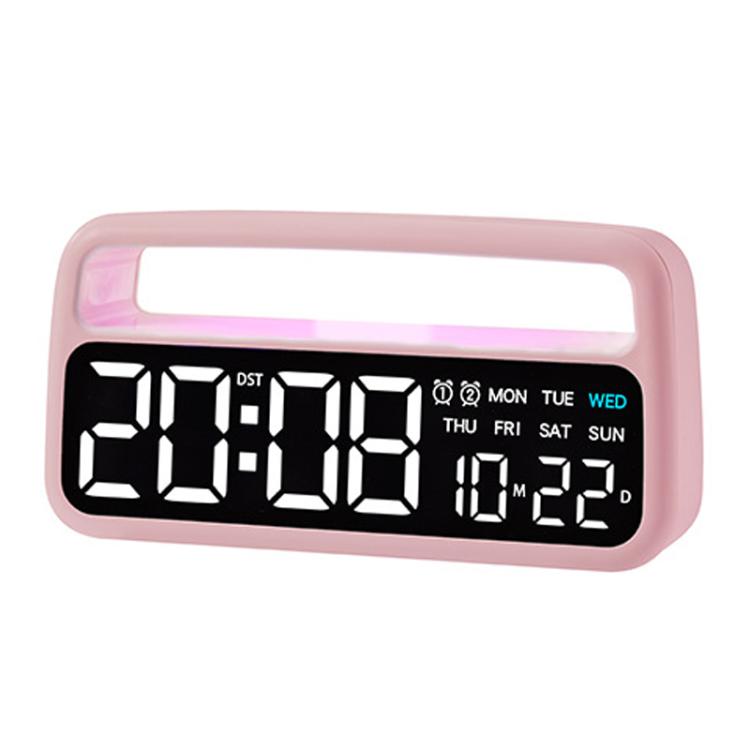 LED Ambient Light Bedside Alarm Clock Home Decor Multi-Function Clock With White Light