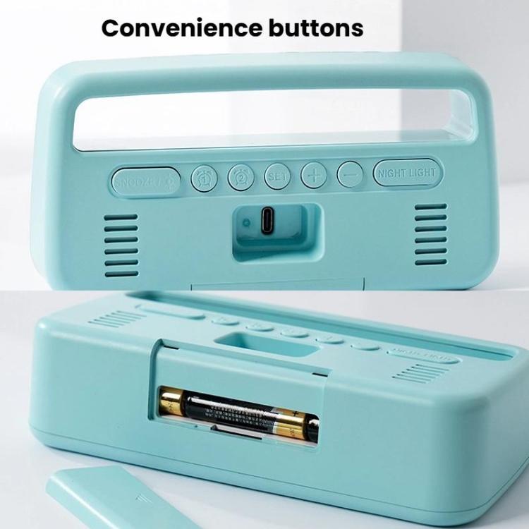 LED Ambient Light Bedside Alarm Clock Home Decor Multi-Function Clock With White Light