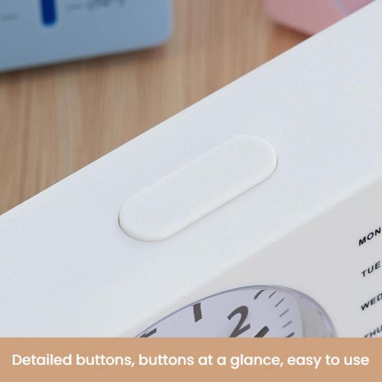 Bo Sheng GH222 Weekly Alarm Clock Square Quartz Desk Clock Scanning Silent Pointer Clock