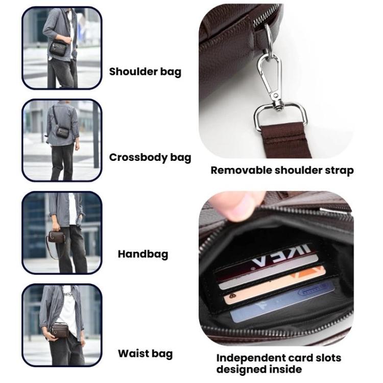 WEIXIER D894 Men Multi-Functional Waterproof Crossbody Bag Minimalist Portable Shoulder Bag