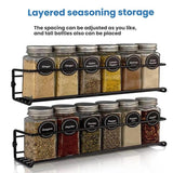 2pcs /Pack Wall Mounted Spice Rack Multi-Layer Seasoning Bottle Storage Holder