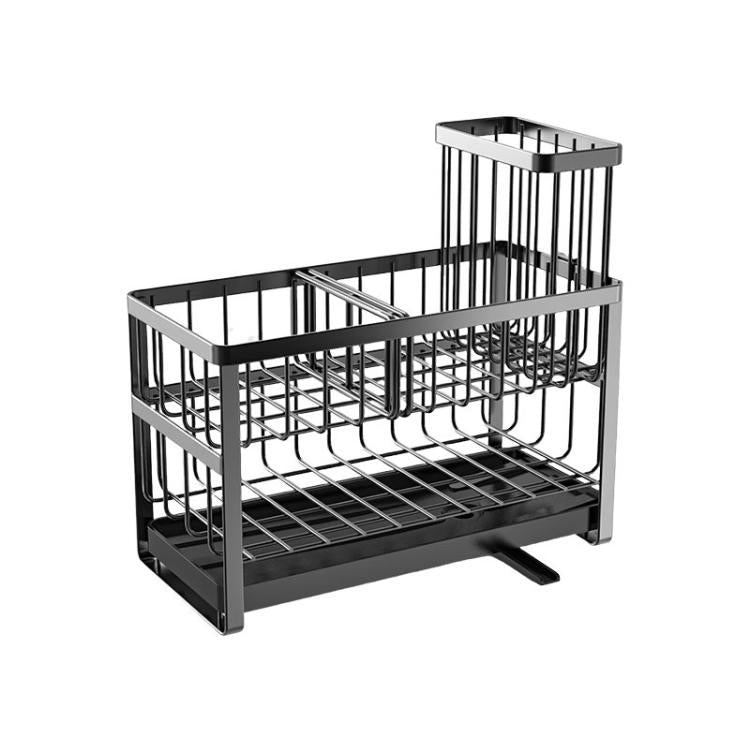 2-Tier Sponge Drying Rack Kitchen Sink Countertop Organizer Holder for Scrubbers, Long Brushes & Dishcloths