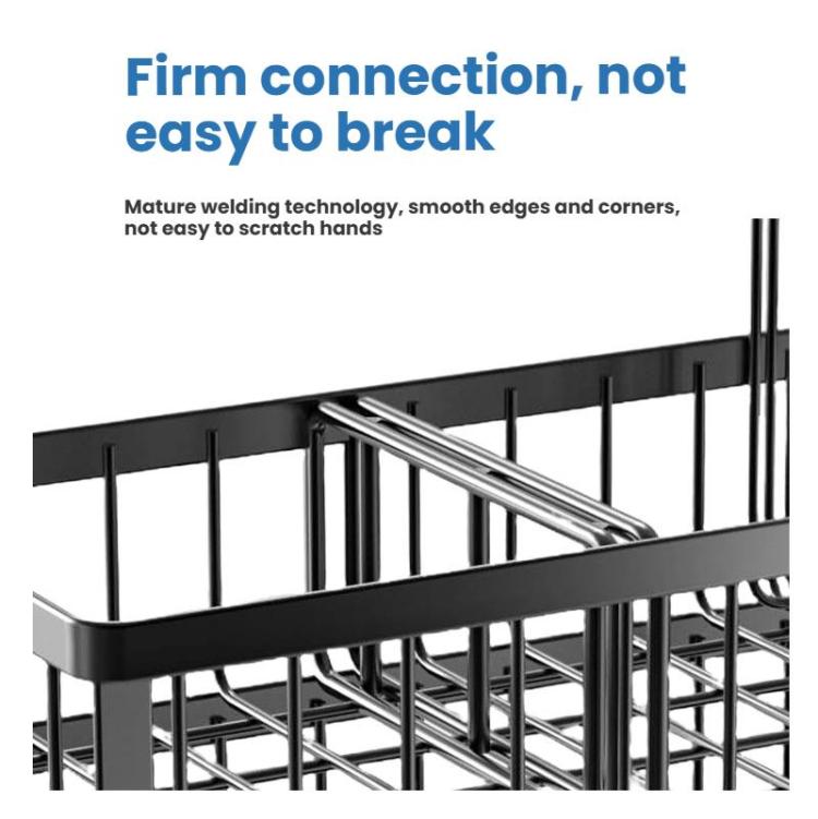 2-Tier Sponge Drying Rack Kitchen Sink Countertop Organizer Holder for Scrubbers, Long Brushes & Dishcloths