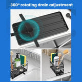 2-Tier Sponge Drying Rack Kitchen Sink Countertop Organizer Holder for Scrubbers, Long Brushes & Dishcloths