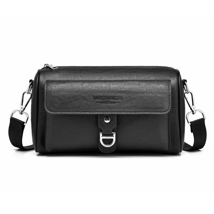 WEIXIER D895 Vintage PU Leather Men Shoulder Bag Large-Capacity Casual Crossbody Bag