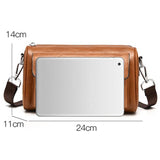WEIXIER D895 Vintage PU Leather Men Shoulder Bag Large-Capacity Casual Crossbody Bag