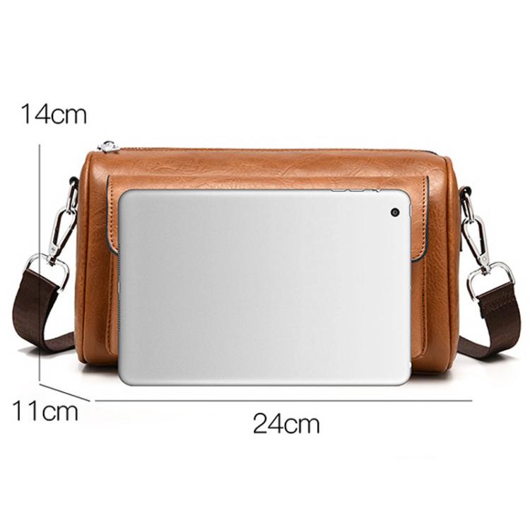 WEIXIER D895 Vintage PU Leather Men Shoulder Bag Large-Capacity Casual Crossbody Bag