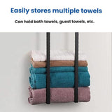 Wall-Mounted Bathroom Towel Rack Removable Space-Saving Guest Towels Shelf