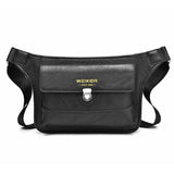 WEIXIER D826 Large-Capacity Men Crossbody Bag PU Leather Vintage Waterproof Shoulder Bag