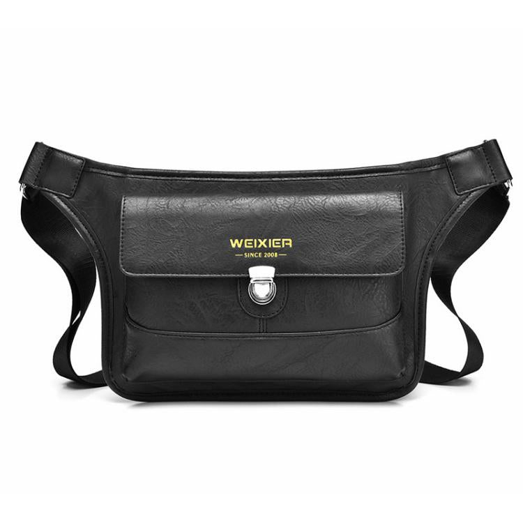 WEIXIER D826 Large-Capacity Men Crossbody Bag PU Leather Vintage Waterproof Shoulder Bag